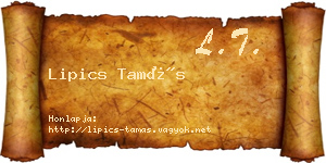 Lipics Tamás névjegykártya